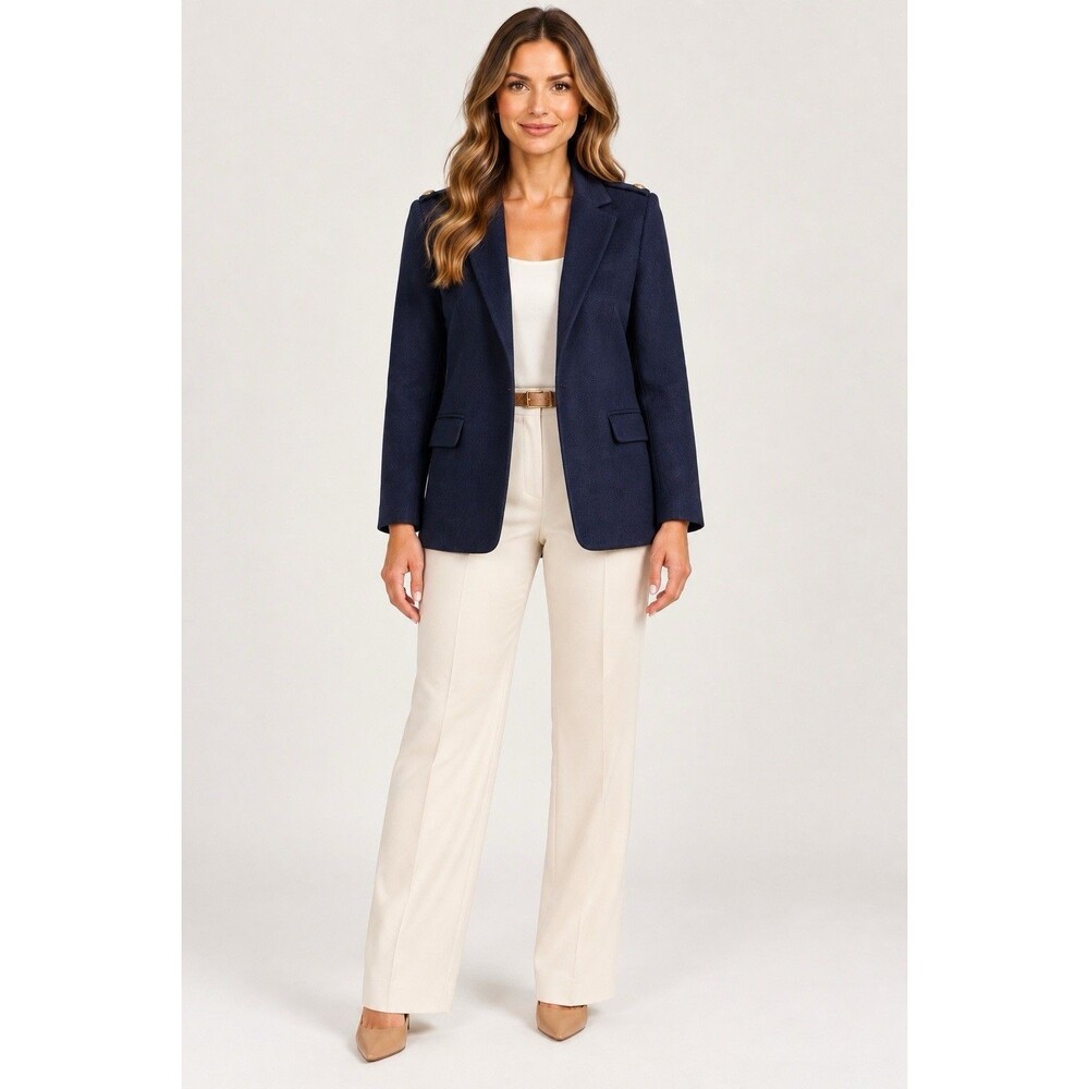Lauren Ralph Lauren Blazer Womens 0 Navy Gold Crest Buttons Classic Preppy  NWOT